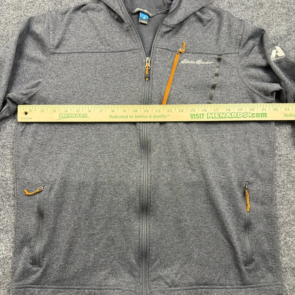 Eddie Bauer First Ascent Mens Large Gray Hooded Full Zip Jacket Hiking‎ Outdoors